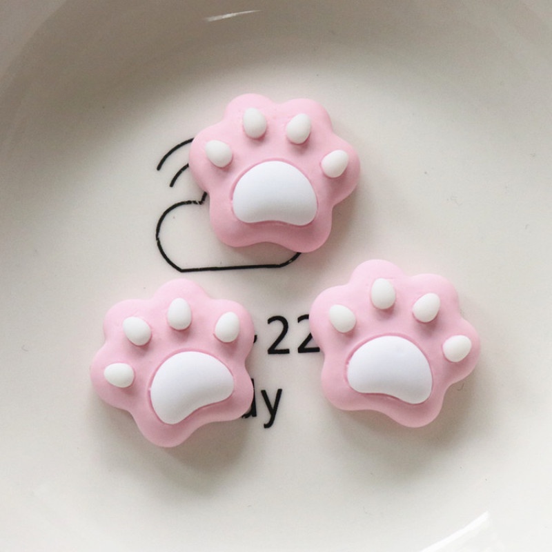 Set 10 Phụ Kiện Trang Trí Ốp Điện Thoại Hình Tai Thỏ / Nấm / Mặt Trăng Màu Hồng / Trắng Dễ Thương DIY