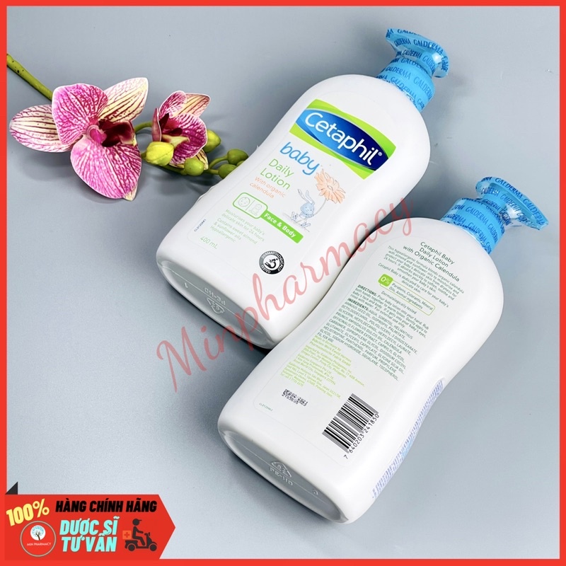 Sữa Dưỡng Ẩm Da Hàng Ngày Cho Bé CETAPHIL Chiết xuất hoa cúc Calendula hữu cơ 400ml Baby Daily Lotion - Minpharmacy