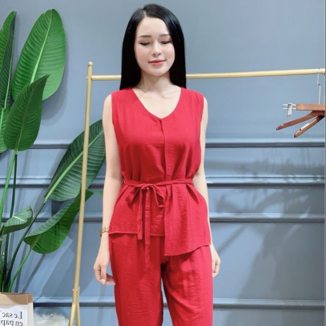 Bộ đũi lụa vạt lệch