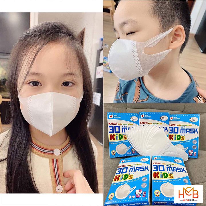 Khẩu trang Trẻ Em 3D Mask KIDS dành cho bé từ 2 đén 12 tuổi sử dụng công nghệ nhật bạn chính hảng cao cấp kháng khuẩn