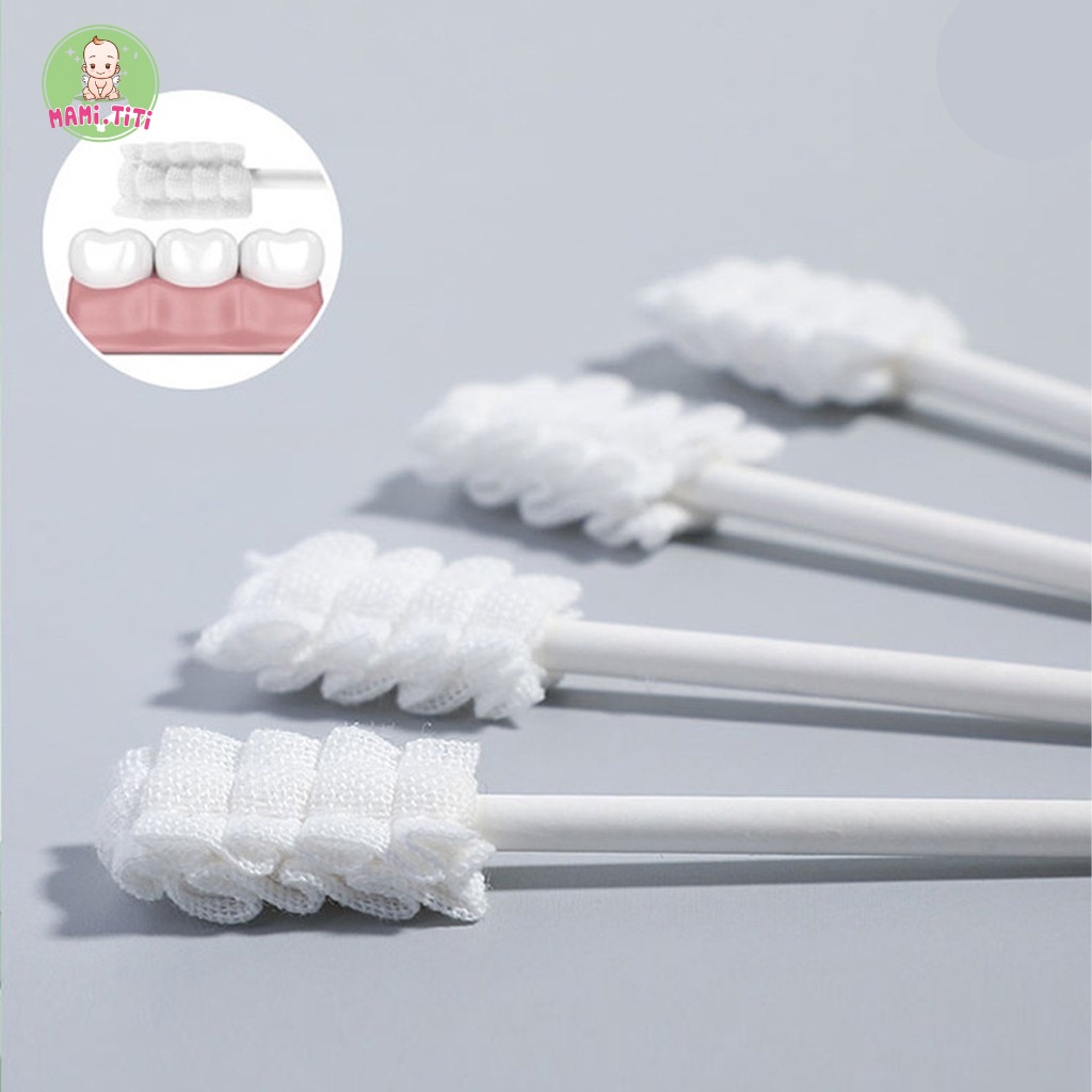 Rơ lưỡi cho bé, hộp rơ lưỡi 30 que V-coool - BABUU - Baby oral care an toàn vệ sinh răng miệng cho bé