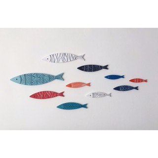 Cá gỗ decor/ 10 cá dán tường vẽ thủ công, trang trí nhà cửa rất xinh.