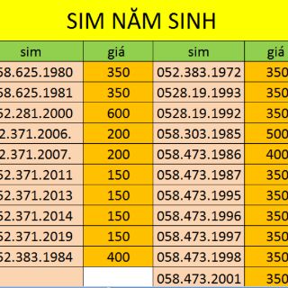 Sim số đẹp 4g Vietnamobile