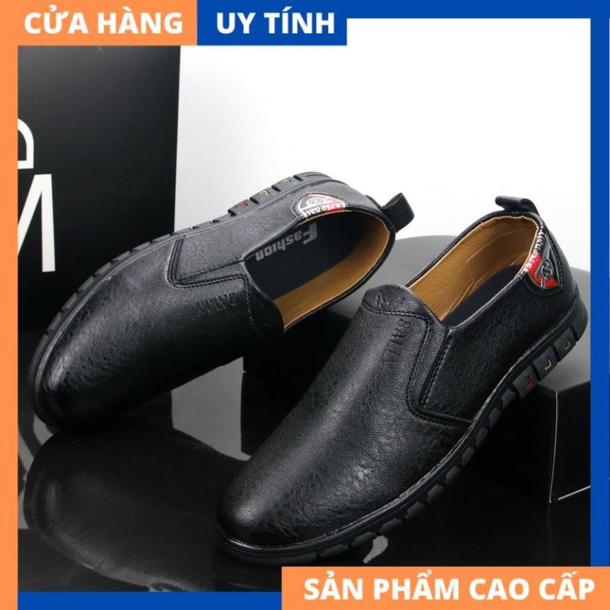 Giày lười nam đen đế đen đẹp VP456 Gấu Nâu [HÀNG CAO CẤP] | WebRaoVat - webraovat.net.vn
