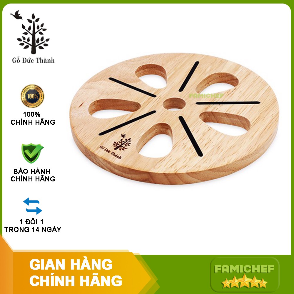 Rế gỗ lót nồi hình hoa Gỗ Đức Thành 09711