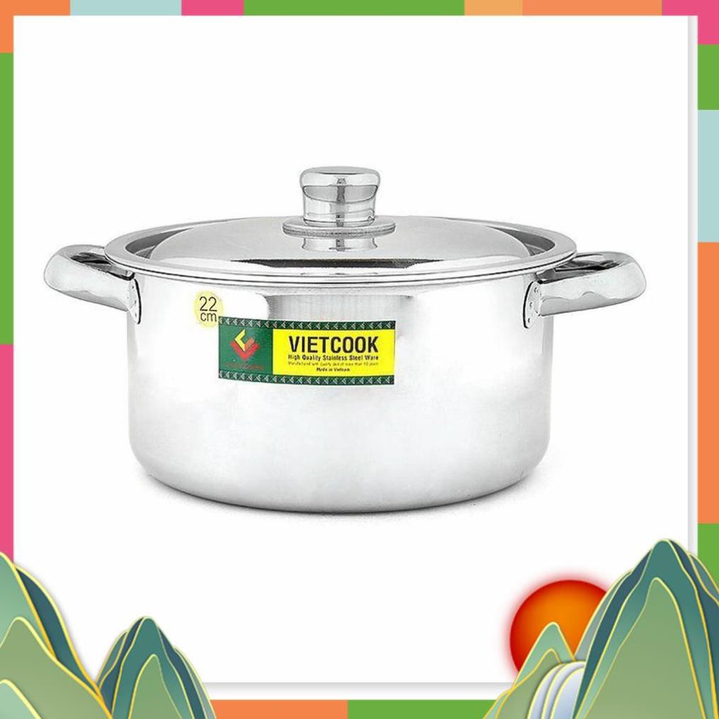 Nồi inox Vietcook nắp inox 3 đáy- size 16cm