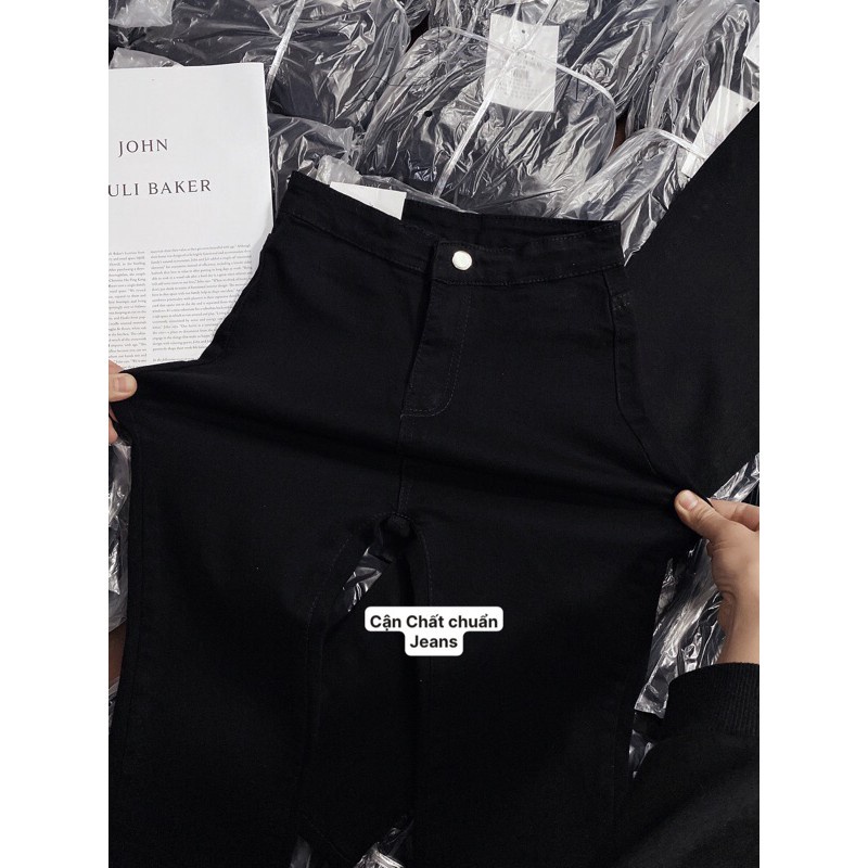Quần jean nữ lưng cao vải bò dày dặn skinny co giãn nhẹ LADYA M40