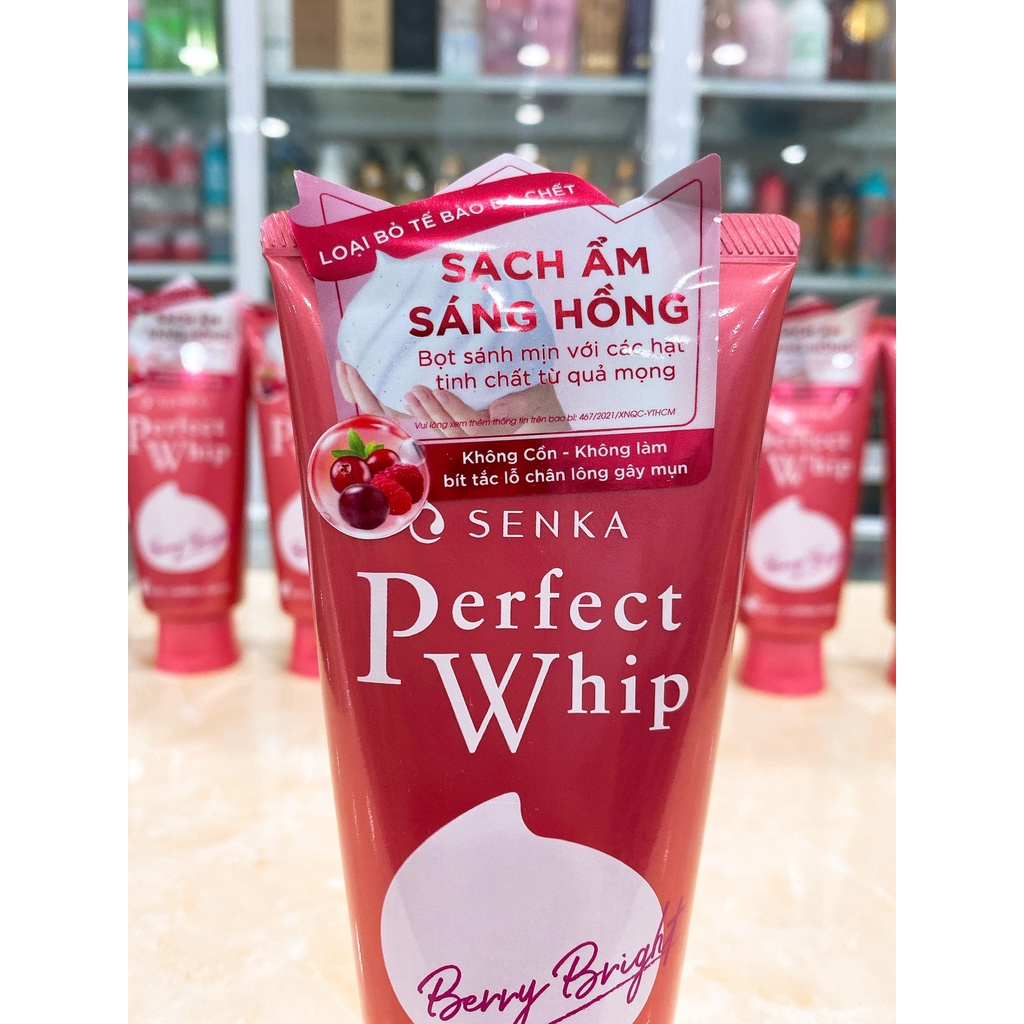 Sữa Rửa Mặt Sạch Sâu Sáng Hồng Senka Perfect Whip Berry Bright 100g