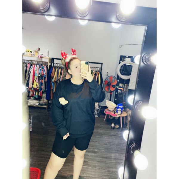 Áo Thun Nỉ &quot;Bigsize&quot; Unisex Tặng [Gấu] + Quần Ngố Giá Sốc 190k Nhân Dịp NOEL
