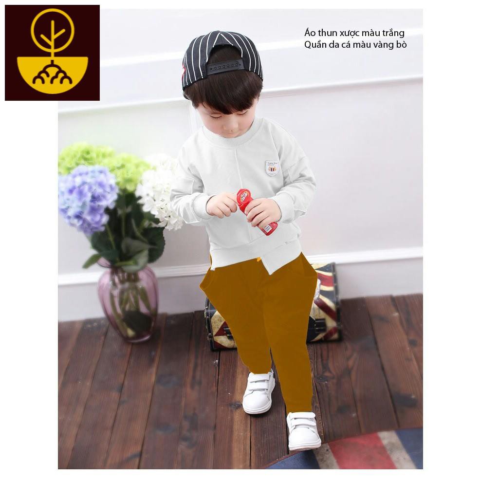 [HOT] Đồ bộ quần áo dài tay cho bé trai, hình thêu, may kiểu lệch tà sành điệu - Quần áo trẻ em (190267) Mi Mi shop