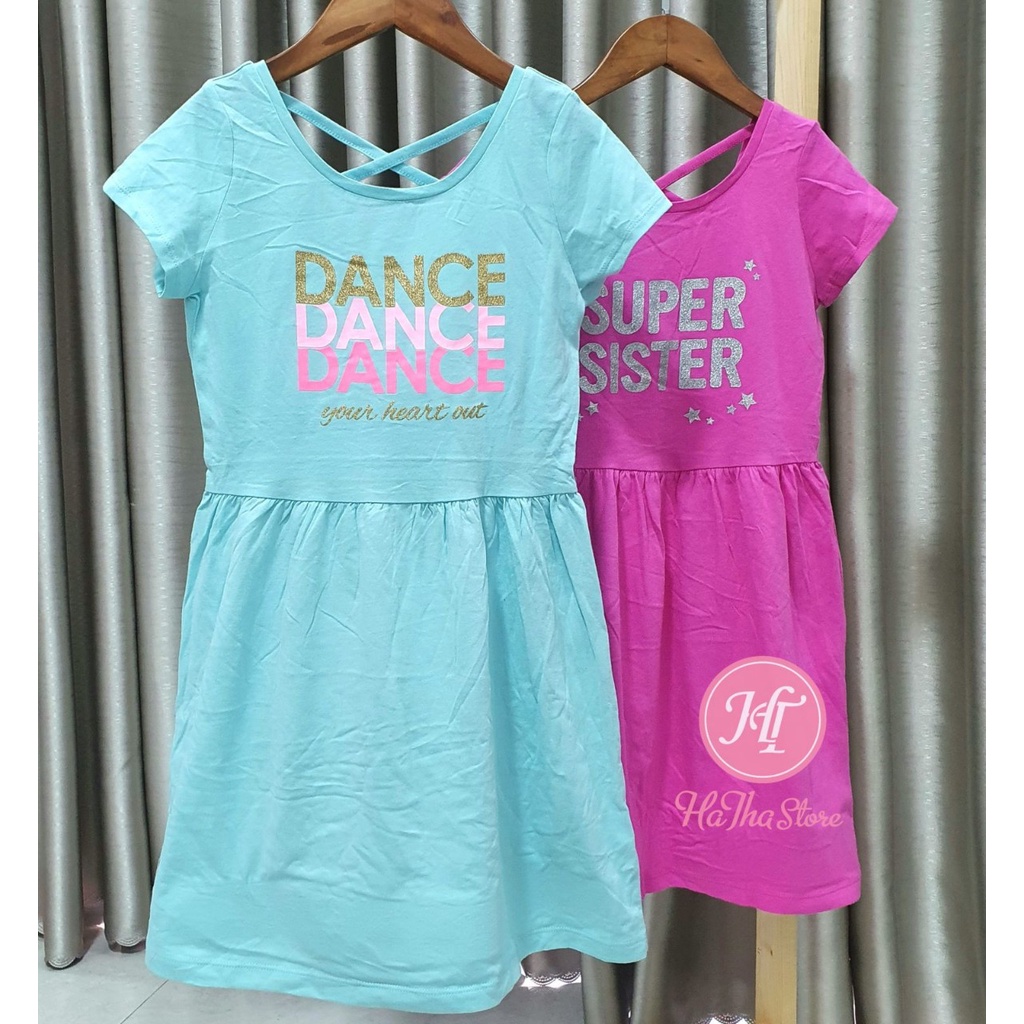Dress / Đầm thun C4RT£R chữ bé gái (Dòng lớn)
