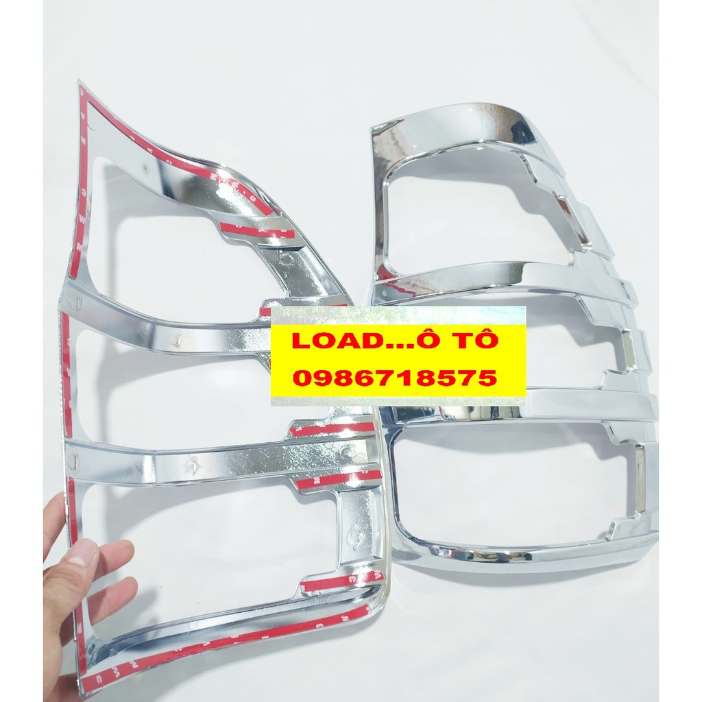 Bộ ốp viền đèn Pha + Hậu mạ crom xe Ford Ranger 2022-2016 Nhựa ABS Mạ Crom Sáng Bóng