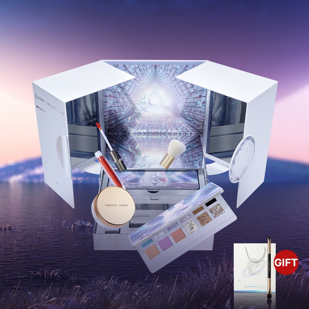 Set Mỹ Phẩm Perfect Diary Chủ Đề Không Gian Vũ Trụ/Bảng Phấn Mắt 12 Màu/Phấn Phủ/Son Môi 1000g | BigBuy360 - bigbuy360.vn