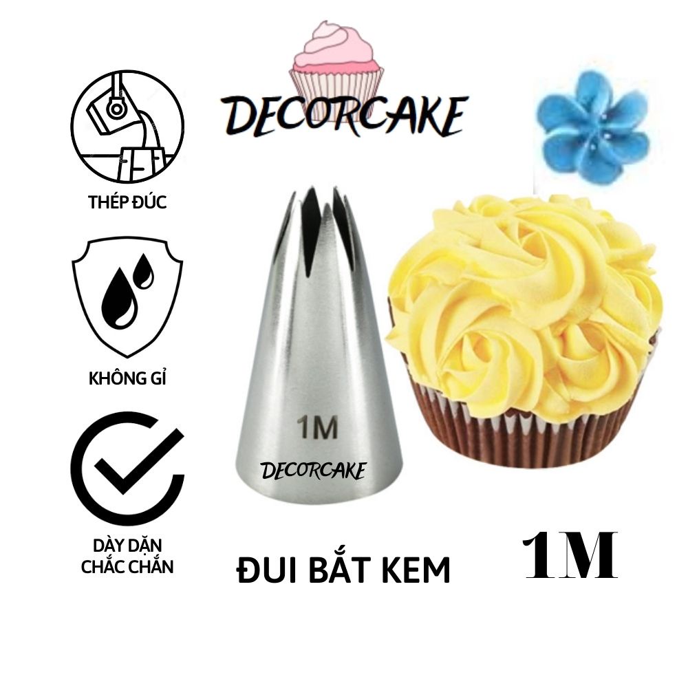 Đui bắt kem 1M, Đuôi sò 6 cánh, chui bắt kem trang trí bánh hàng đúc dày dặn (Đui 6 cánh)
