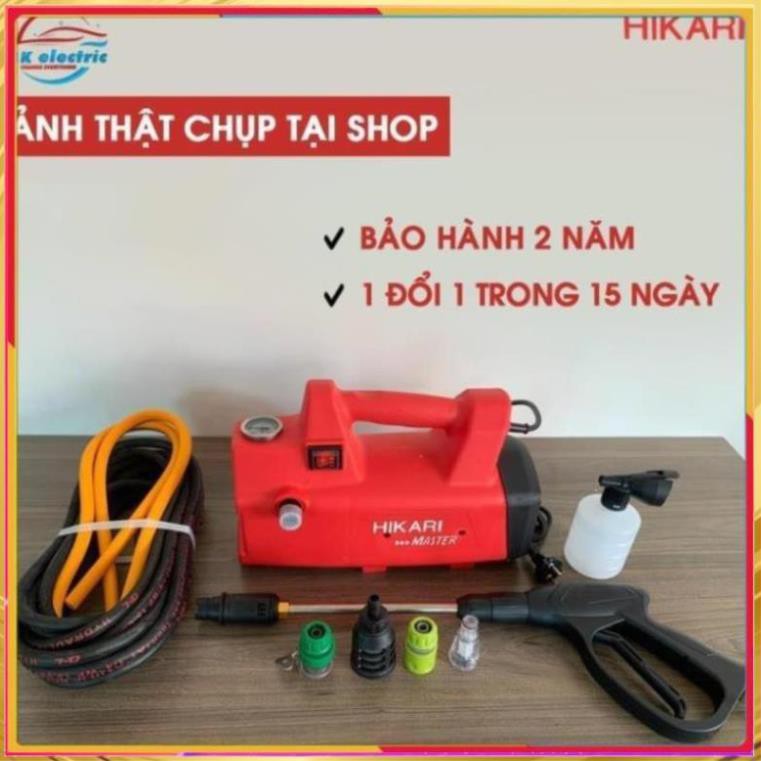 Máy rửa xe mini, Máy xịt rửa cao áp HIKARI HK-H3 - Có áp chống giật + Chống cháy [BH 24 Tháng]