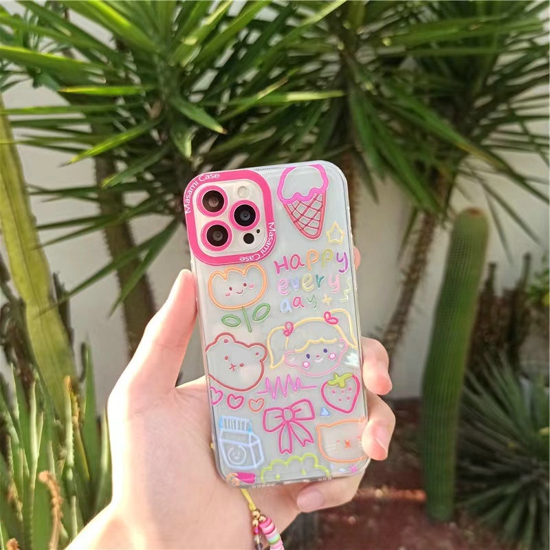 Casing Samsung Galaxy S23 A02S A03S A53 A23 A33 A13 A52 A52S A32 A72 A12 A22 Lte A50 A50S A30S A71 A51 A31 A20 A30 A21S M12 M22 M32 S20 FE S22 S22+ S21 S21+ Ultra Plus 4G 5G Angel Eyes Colorful Cartoon Graffiti Girl Clear Shockproof Soft Phone Case STD 18