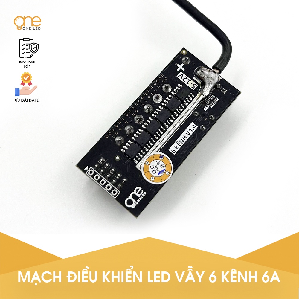 Mạch điều khiển Led Vẫy 6 kênh cống suất 6A, Điều khiển LED liền dây, led đúc OneLED V4.4