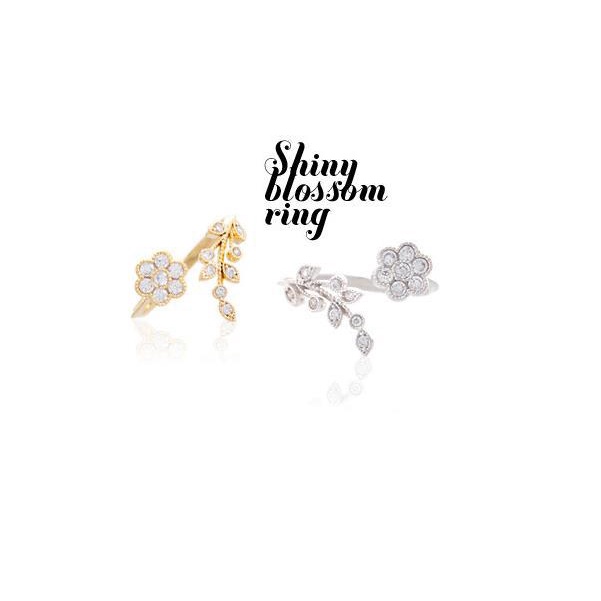 Nhẫn Nữ, Nhẫn Thời Trang Nữ, Hình Hoa Lá Đính Đá Sang Trọng