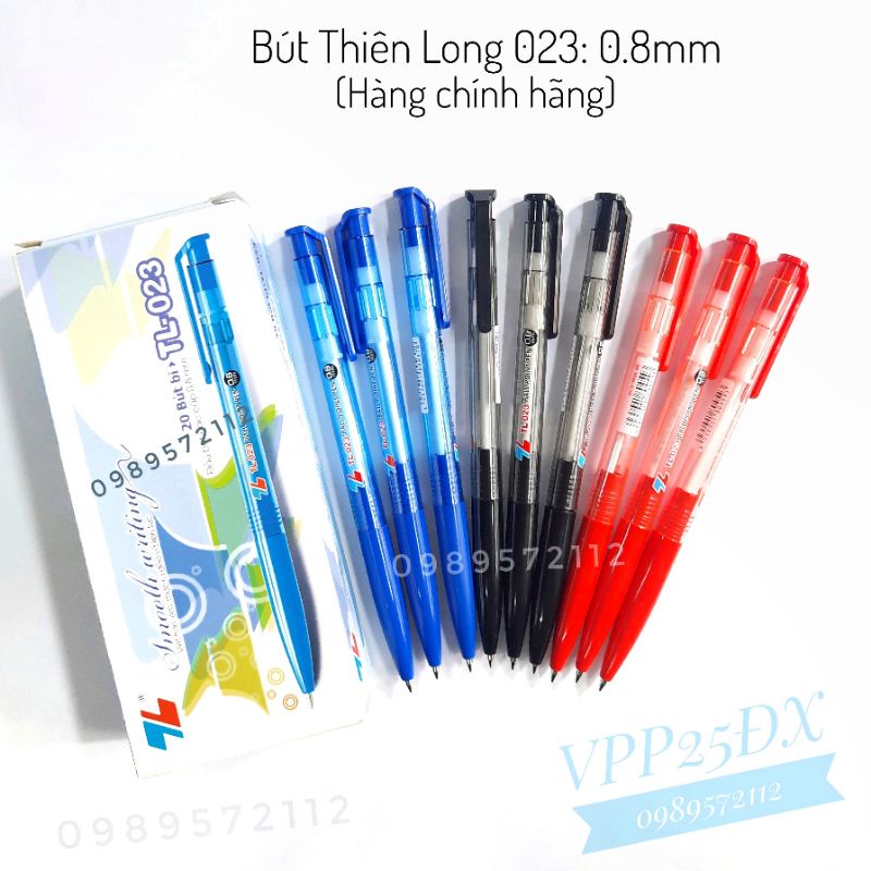 Hộp 20 cái bút bi Thiên Long 023 nét 0.8mm