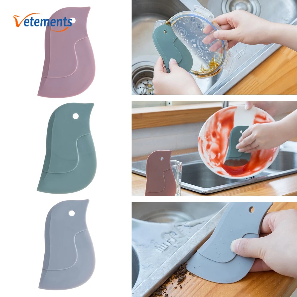 Dụng cụ gạt dầu làm sạch đa năng hình chú chim cánh cụt dễ thương tiện dụng cho nhà bếp
