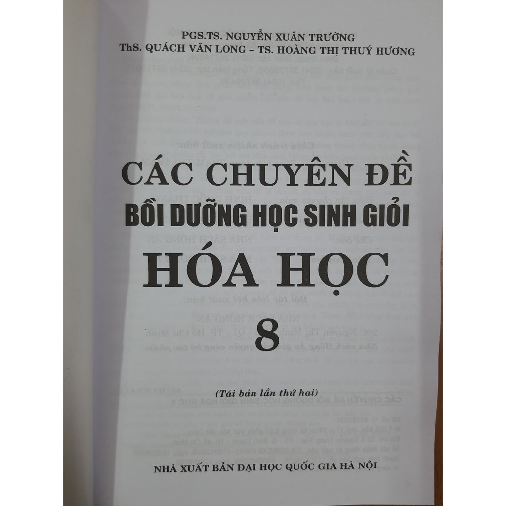 Sách - Các chuyên đề Bồi dưỡng học sinh giỏi Hoá Học 8