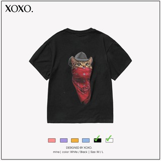 Áo thun đôi nam nữ tay lỡ form rộng dáng unisex  XOXO phong cách Nelly Ulzzang in hình Cat IS Dáng Unisex