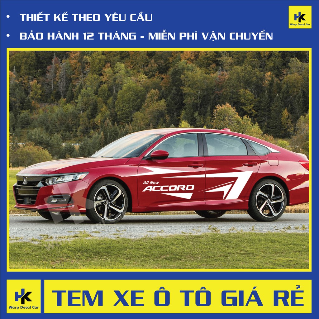 Tem xe Hyundai accord dán 2 bên sườn - tem xe ô tô giá rẻ hà nội