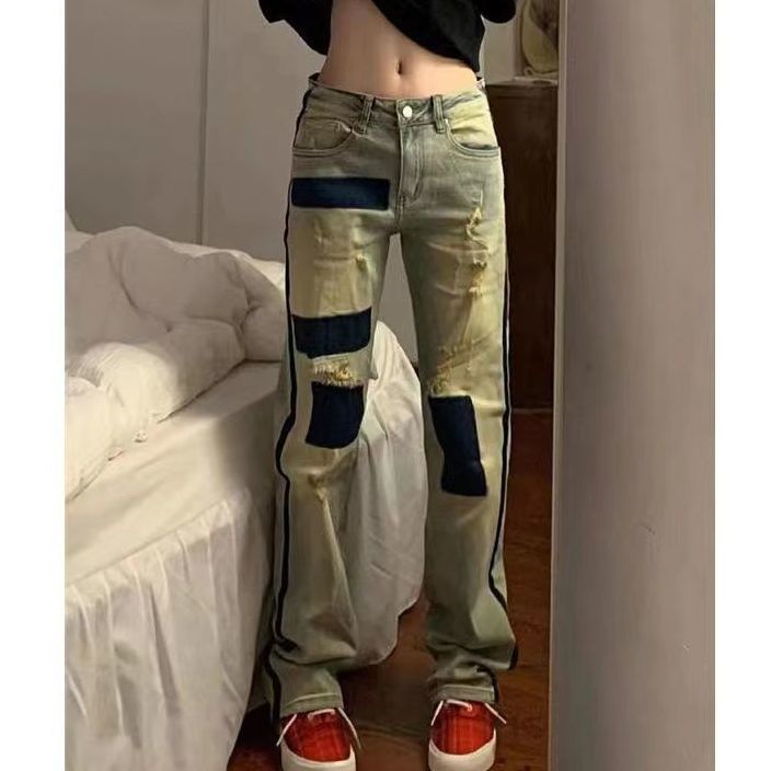 ☼Quần Jeans Dài Rách Gối Màu Sắc Thời Trang Dành Cho Nữ