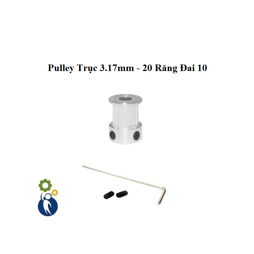 Pulley Trục 3.17mm - 20 Răng Đai 10