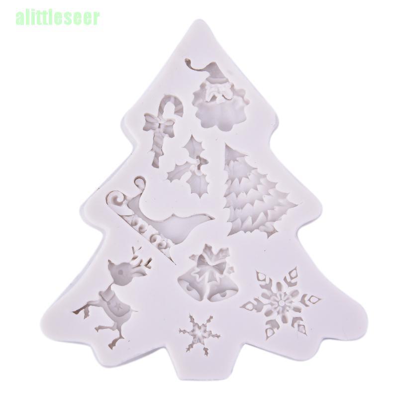 Khuôn Silicone Nhấn Bánh Hình Cây Thông Giáng Sinh