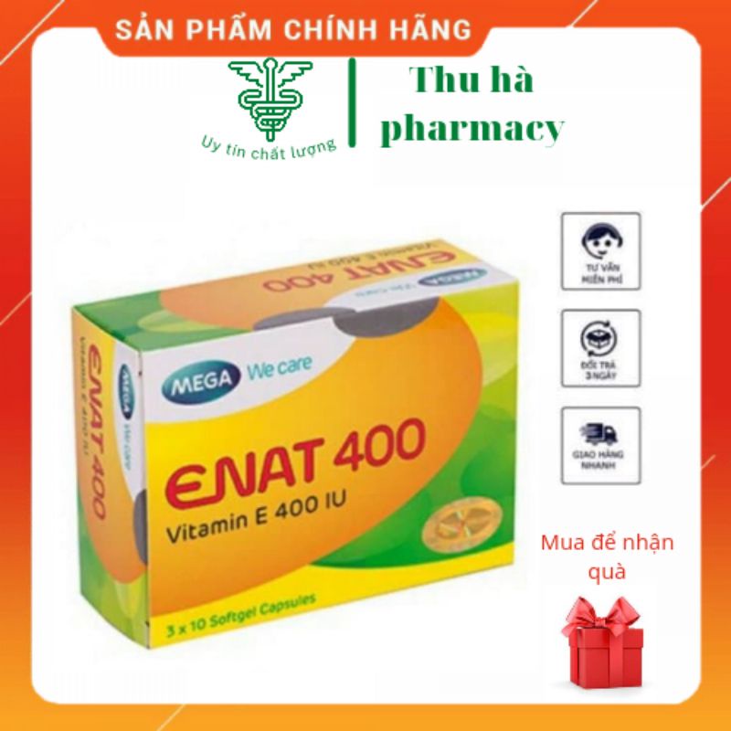 ENAT 400 IU - Bổ sung và dự phòng thiếu hụt vitamin E (Hộp 30 viên)