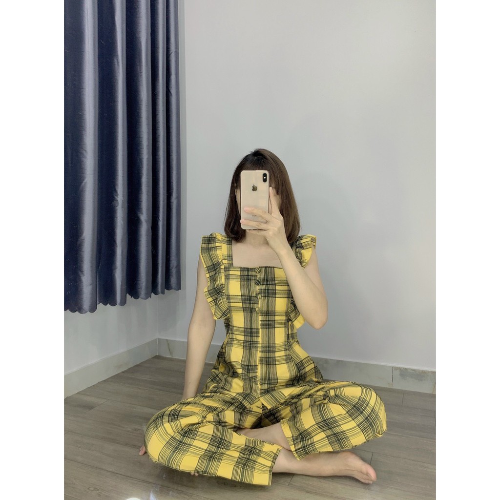 Set sọc cổ vuông tay cánh tiên bán quanh năm không ngừng hót Nấm7