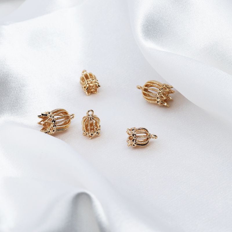 Bộ Phụ Kiện Làm Trang Sức Thủ Công 14k Mạ Vàng Phối Tua Rua Độc Đáo