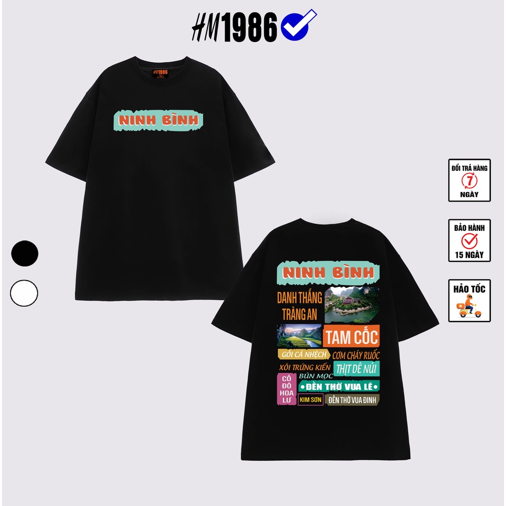 Áo thun tay lỡ unisex nam nữ 63 tỉnh thành VIỆT NAM Hà Nội cotton form rộng oversize nhiều màu phong cách ulzzang hm1986