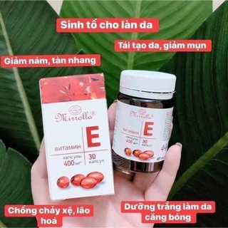Vitamin E đỏ Mirrolla 30v lọ nhựa