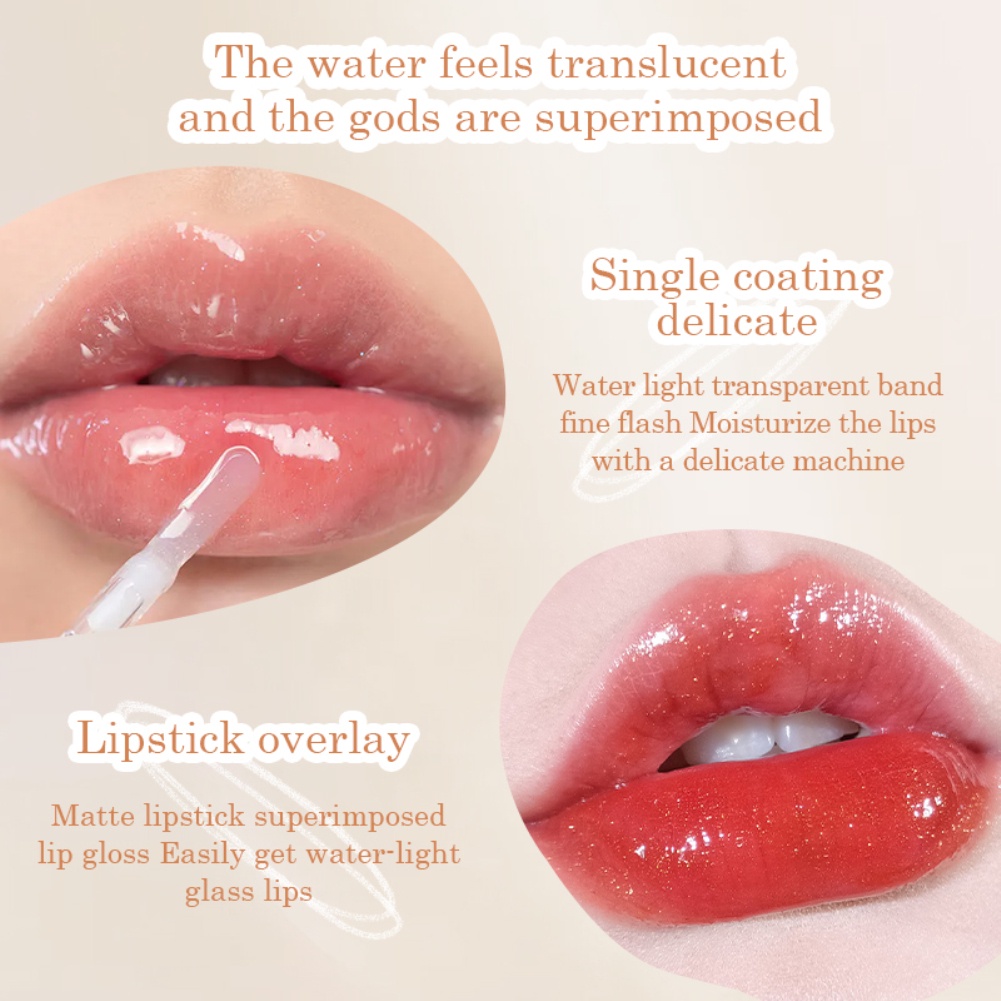 The Ultimate Lip Nourishment Lip Oil Transparent Lip Dew dành cho đôi môi dưỡng ẩm không màu, trang điểm cao cấp Châu Âu và Mỹ
