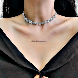 Fency Vòng Cổ Choker Đá Họa tiết Hàng Rào NHÀ NHỎ 1463