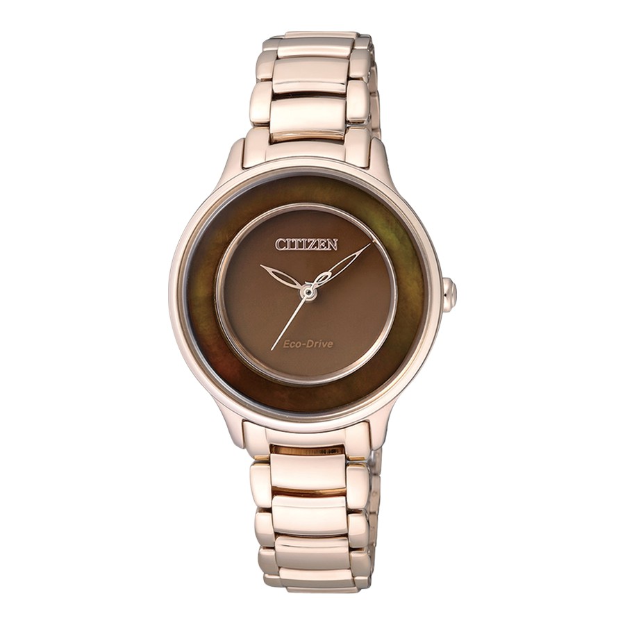 Đồng Hồ Nữ Citizen Dây Thép Không Gỉ EM0382-51W - Mặt Nâu (Sapphire)