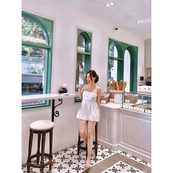 ÁO HAI DÂY TRẮNG BABYDOLL VNXK