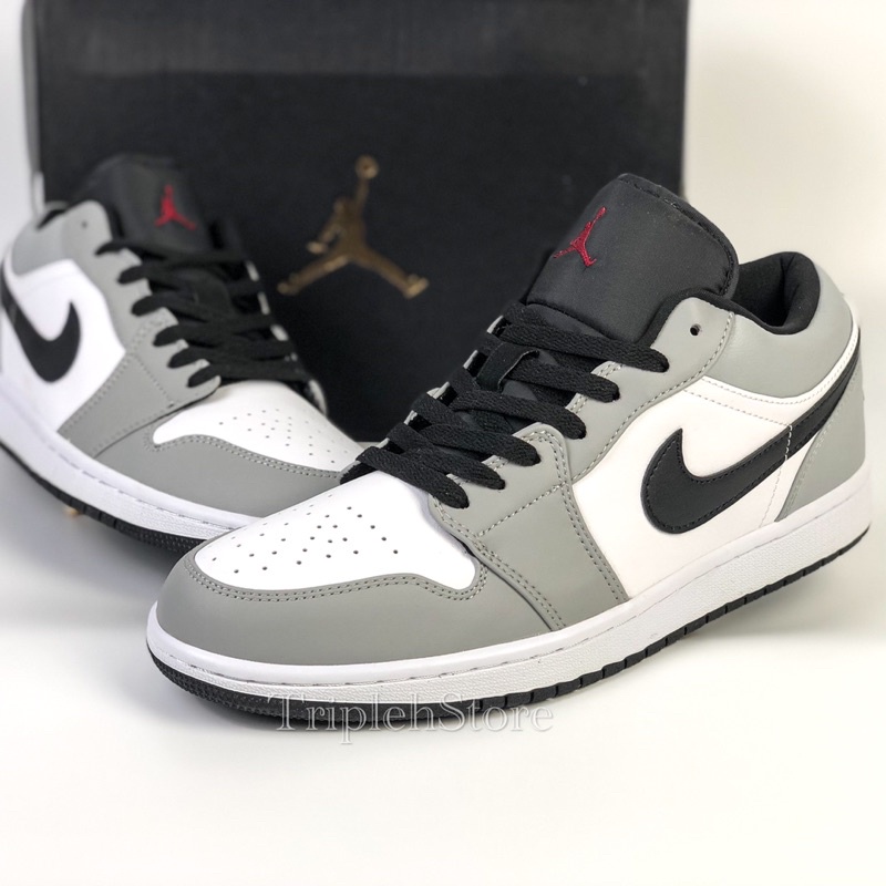 Giày Air Jordan 1 Low Light Smoke Grey - XámTrắng - Cổ Thấp