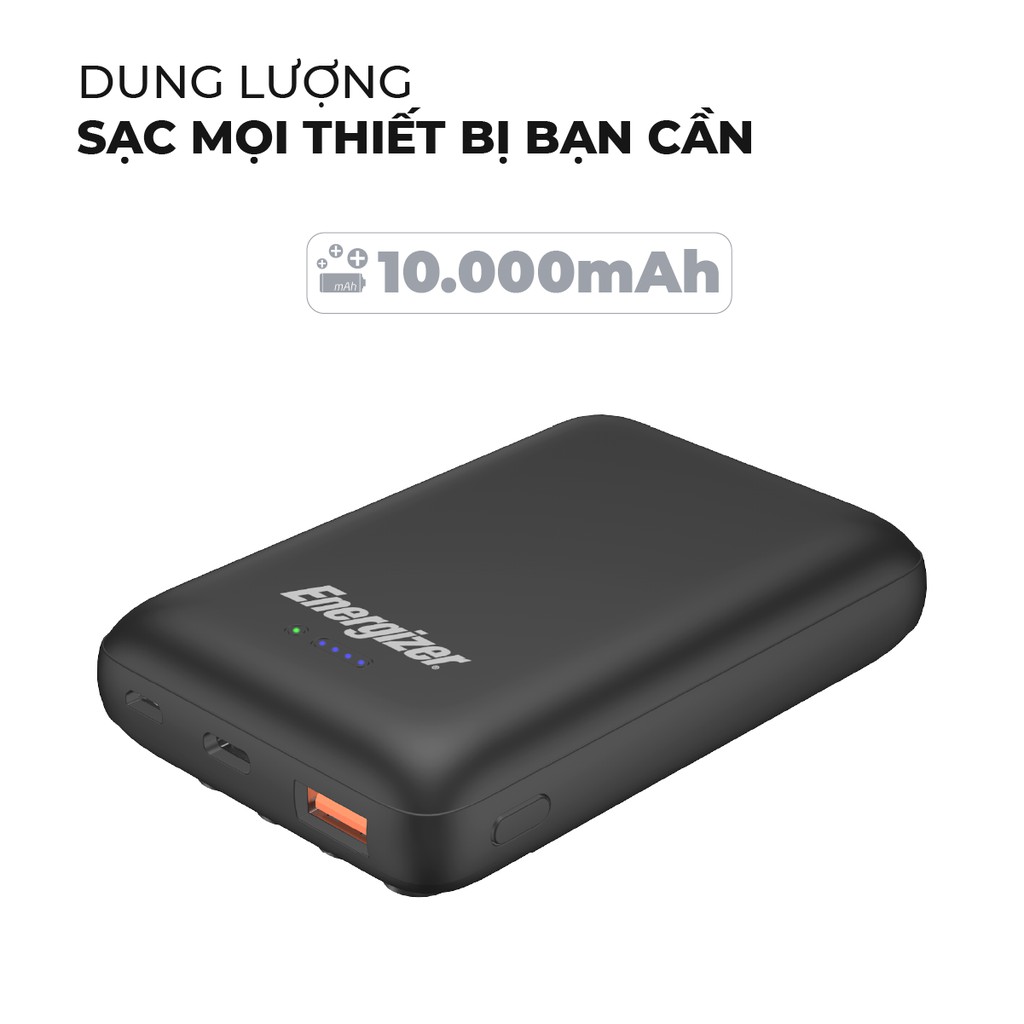 [Mã 156ELHA80K giảm 6% đơn 400K] Pin dự phòng Energizer QP10000PQ 10,000mAh, tích hợp sạc nhanh đa nền tảng, sạc khôn