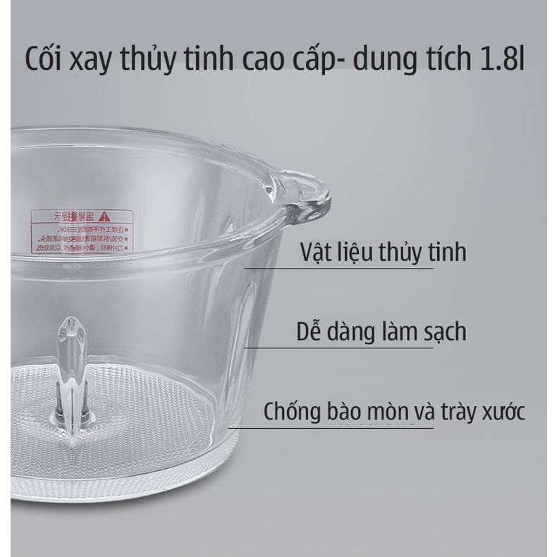 Máy Xay Thịt 2 Lưỡi Kép Hàng Nội Địa Trung Cao Cấp Cối Thủy Tinh Inox Xay Tỏi Ớt Xay Đá Công Suất 300W