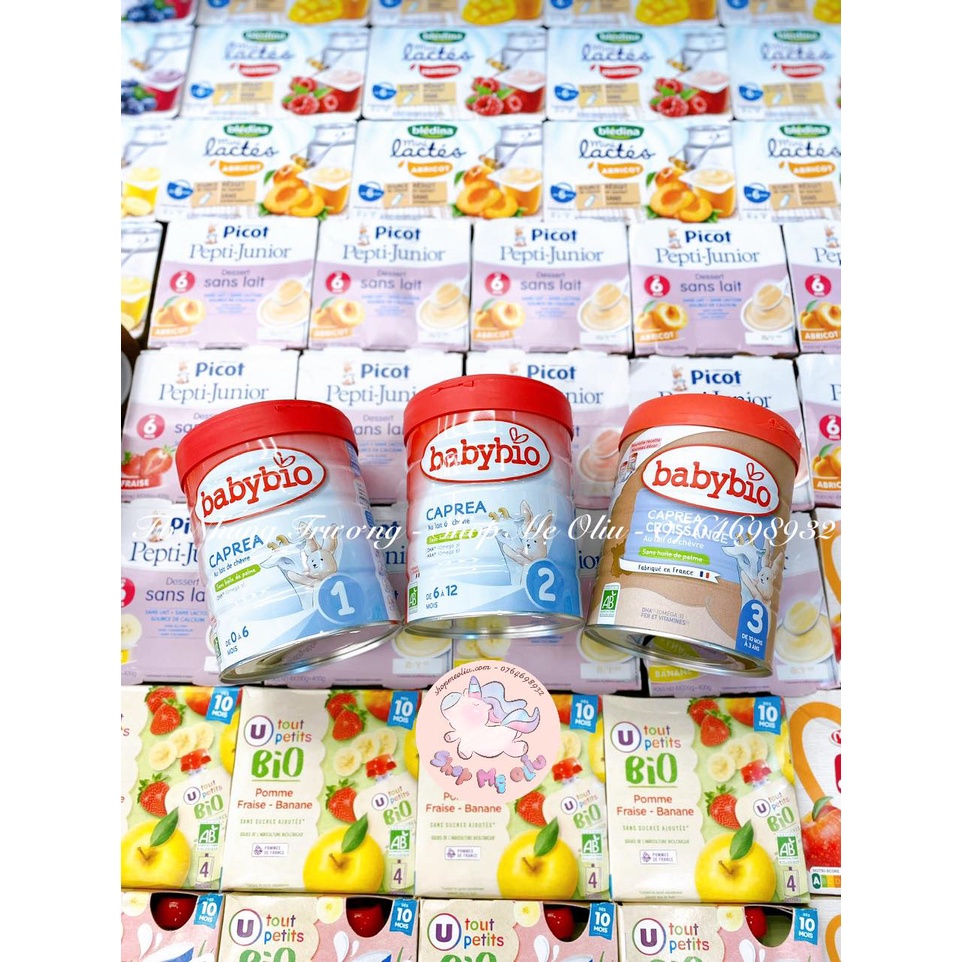 [MẪU MỚI-HÀNG AIR] Sữa Babybio dê nguyên kem hữu cơ số 1, 2, 3 - Hộp 800g