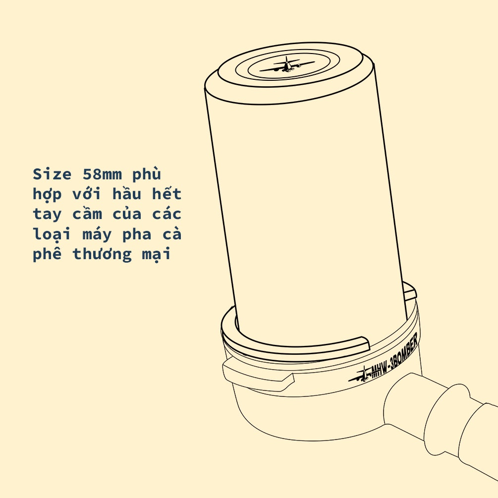 Cốc Đong Hứng Cà Phê | Dosing Cup MHW-3bomber Màu Xám Xước