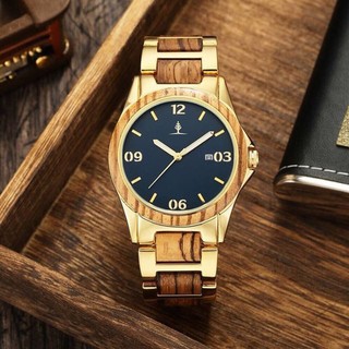 [FREESHIP] Siêu Phẩm KONIA ZEBRA GOLD 43MM - Đồng Hồ Vàng Sang Trọng / Phối Gỗ Đẳng Cấp - KoniaTree