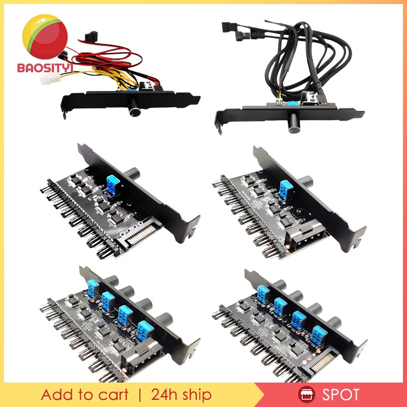 [Baosity1] V Bộ Điều Khiển Tốc Độ Quạt Tản Nhiệt Hub 3 8 Chiều 4Pin 3Pin Cho Máy Tính