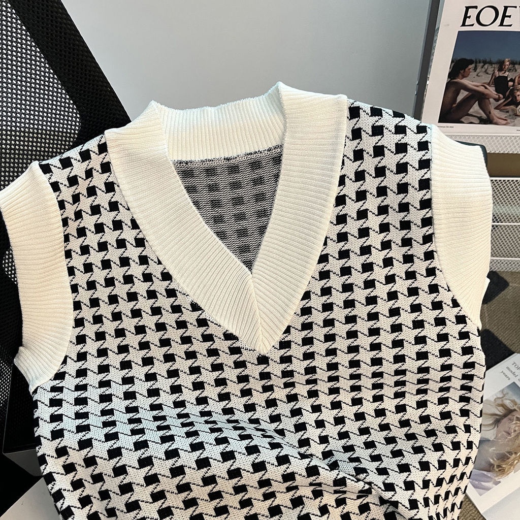 Áo Khoác Len Cardigan Cổ Chữ V Phong Cách Retro Phương Tây Mới
