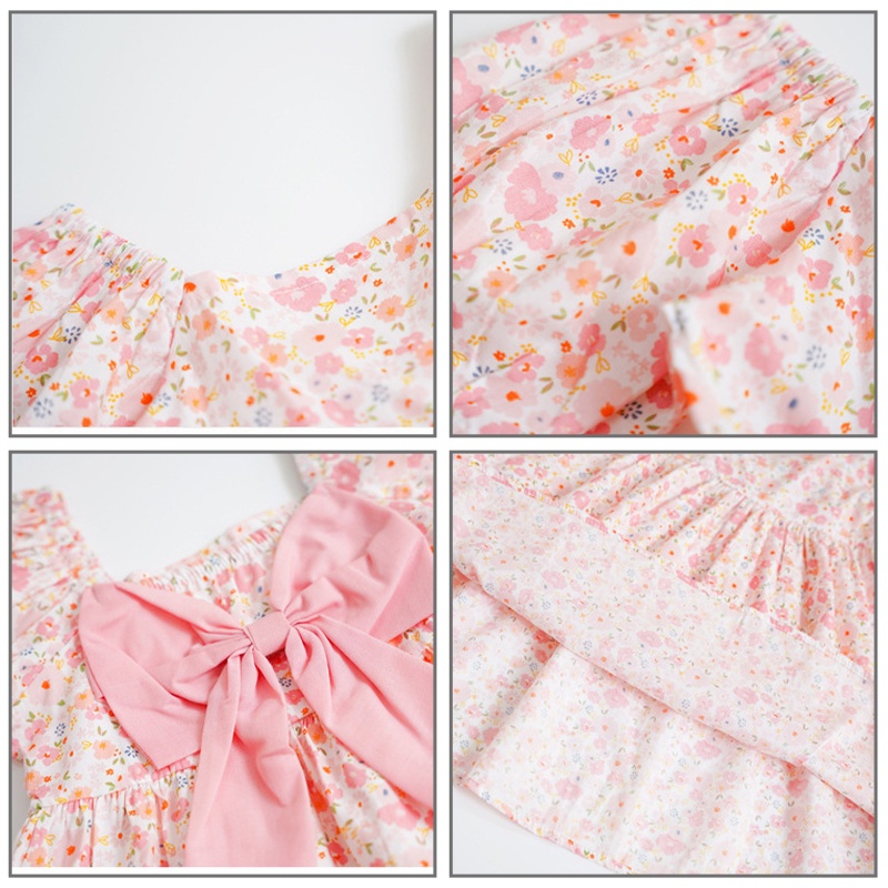 Đầm công chúa IQ ANGEL họa tiết hoa nhí xinh xắn thời trang cho bé gái