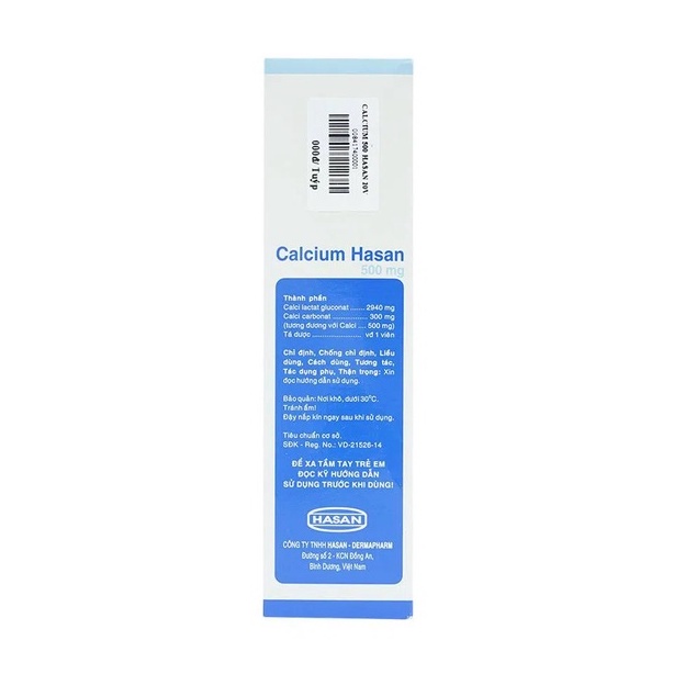 Viên Sủi Calcium Hasan 500mg Bổ Sung Canxi