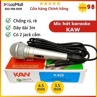 Micro karaoke kaw k-819 cao cấp thế hệ mới, mic hát karaoke có dây , chống hú, chống rè, lọc âm cực tốt, dây dài 3m
